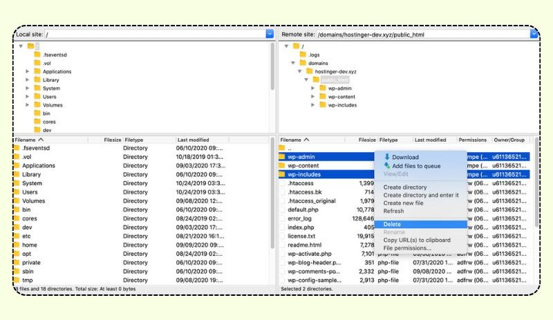 بهروزرسانی دستی وردپرس از طریق FTP