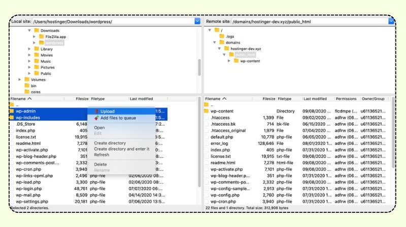بهروزرسانی دستی وردپرس از طریق FTP