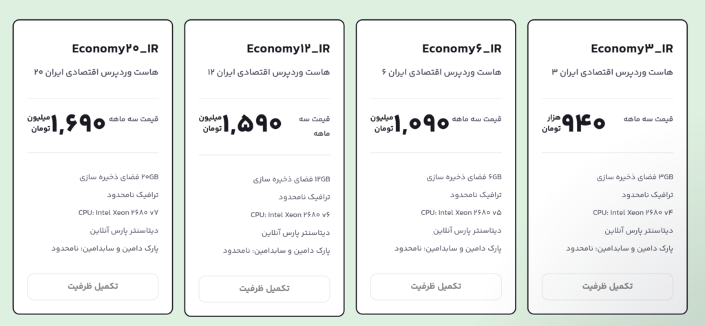 پلنهای هاست وردپرس اقتصادی لیموهاست