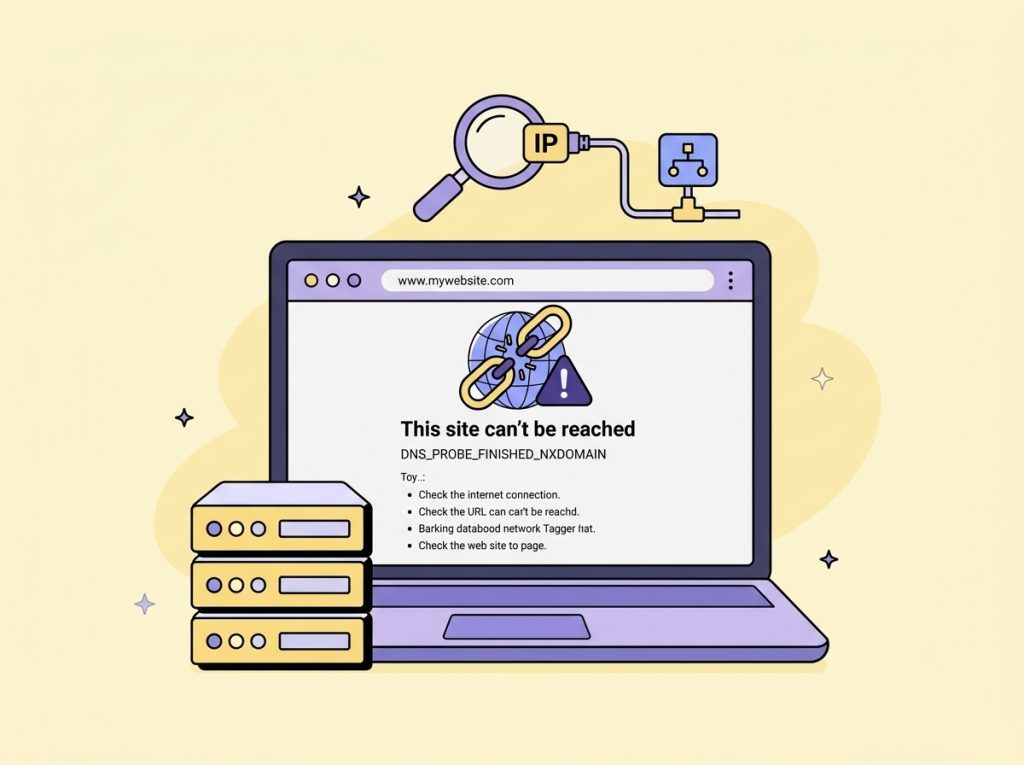 آموزش رفع خطای dns-probe-finished-nxdomain