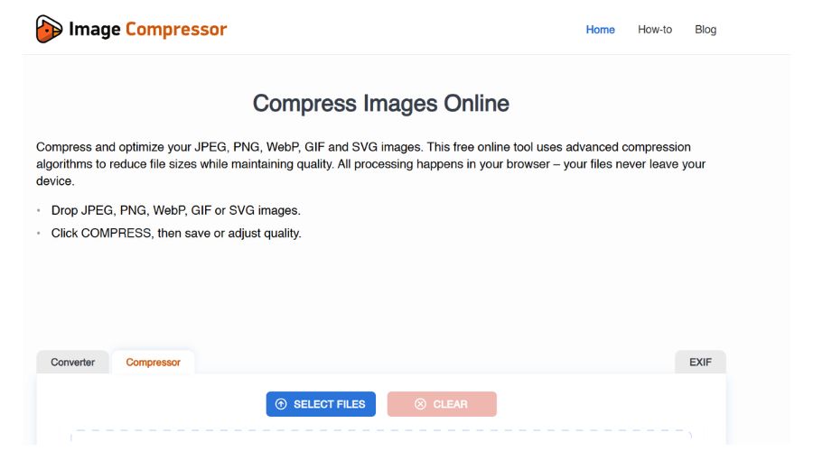 سایت imagecompressor برای کاهش حجم عکس سریع