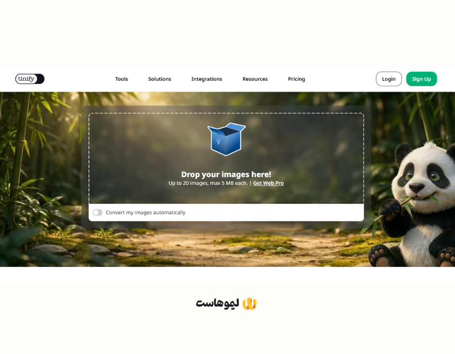 سایت کاهش حجم تصاویر tinypng