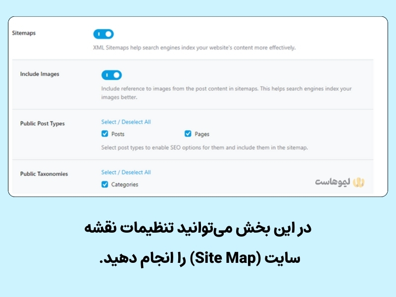 تنظیمات سایت مپ در افزونه Rank math