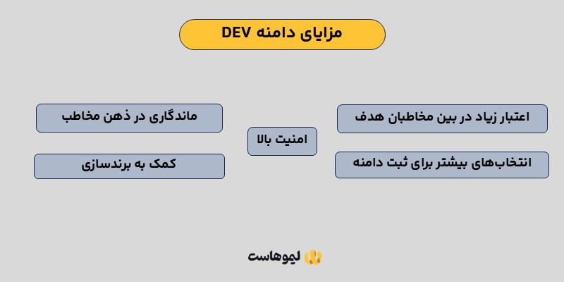 مزایای دامنه dev.