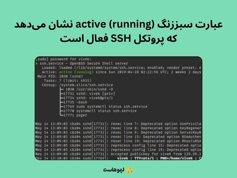 بررسی وضعیت نصب ssh