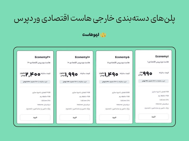 پلن‌های هاست وردرس اقتصادی لیموهاست