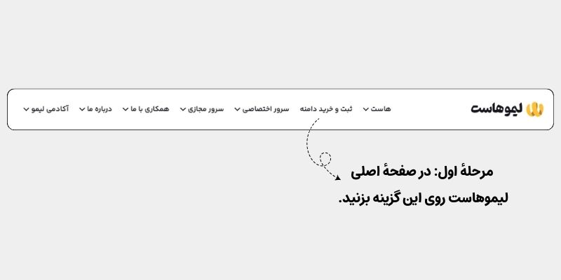 ورود به بخش خرید دامنه در لیموهاست