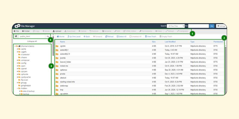 آموزش استفاده از File Manager در cPanel 