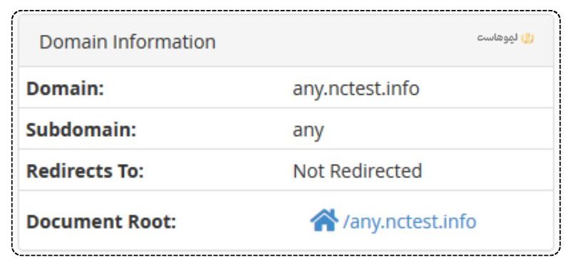 مشاهده اطلاعات مربوط به دامنه در سی‌پنل