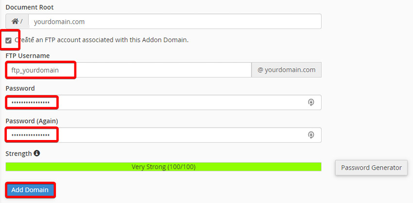 تعریف addon domain سی پنل
